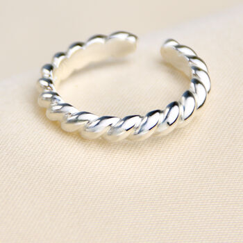Adjustable Sterling Silver Rope Twist Ring, 4 of 5