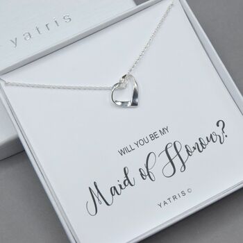 Sterling Silver Be My Bridesmaid Necklace, 3 of 5