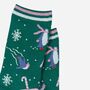 Women's Christmas Green Glitter Penguin Bamboo Socks, thumbnail 3 of 3