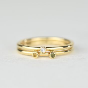 Custom Two Birthstone Stacking Ring, 8 of 10