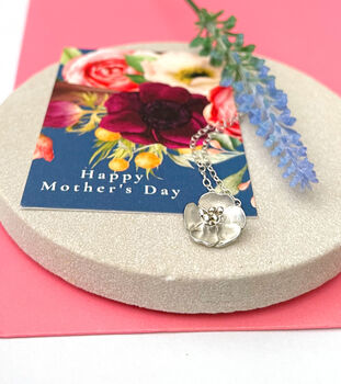 Mother's Day Sterling Silver Buttercup Flower Necklace, 9 of 11