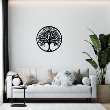 Tree Of Life Circle Metal Wall Art Gift For Home, 4 of 12