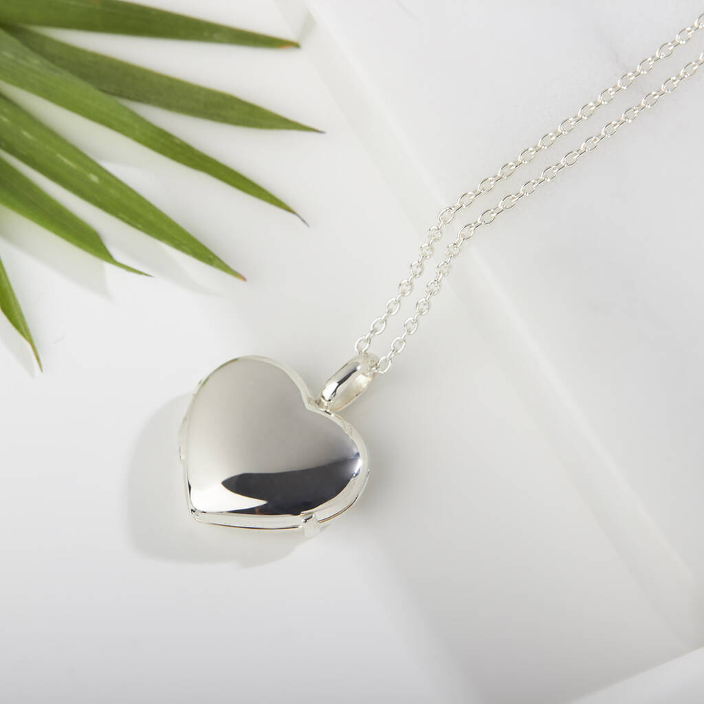 Silver Heart Locket With Photos And Engraving, 1 of 7