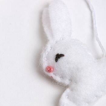 Rabbit And Leaf Hanging Felt Craft Kit, 4 of 5