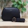Triple Zip Cross Body Bag In Black, thumbnail 1 of 4