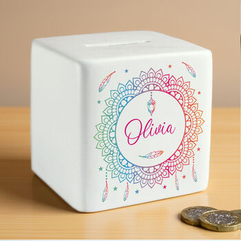 Personalised Dreamcatcher Money Box, 3 of 7