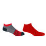 Oxford Stripe Scarlet And Classic Red Men's Trainer Socks, thumbnail 1 of 11