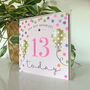 Balloon Brights 13th Birthday Card Pink, thumbnail 2 of 2