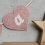 Heart Shaped Bunting In Dusky Pink For Girls Baby Room, thumbnail 7 of 12