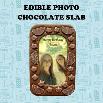 Edible Photo Personalised Chocolate Slab And Gift Box, 2 of 3