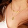 Double Strand Gold Plated Boho Coin Charm Necklace, thumbnail 1 of 3