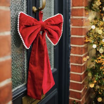 Decorative Hanging Fabric Door Bow, 4 of 12