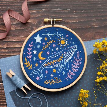 Celestial Whale Mini Embroidery Kit, 2 of 3