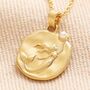 Mermaid Coin Pendant Necklace In Gold, thumbnail 1 of 4