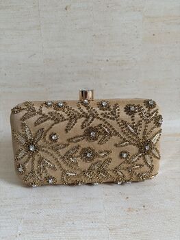 Gold Silk Handcrafted Clutch Bag, 4 of 9