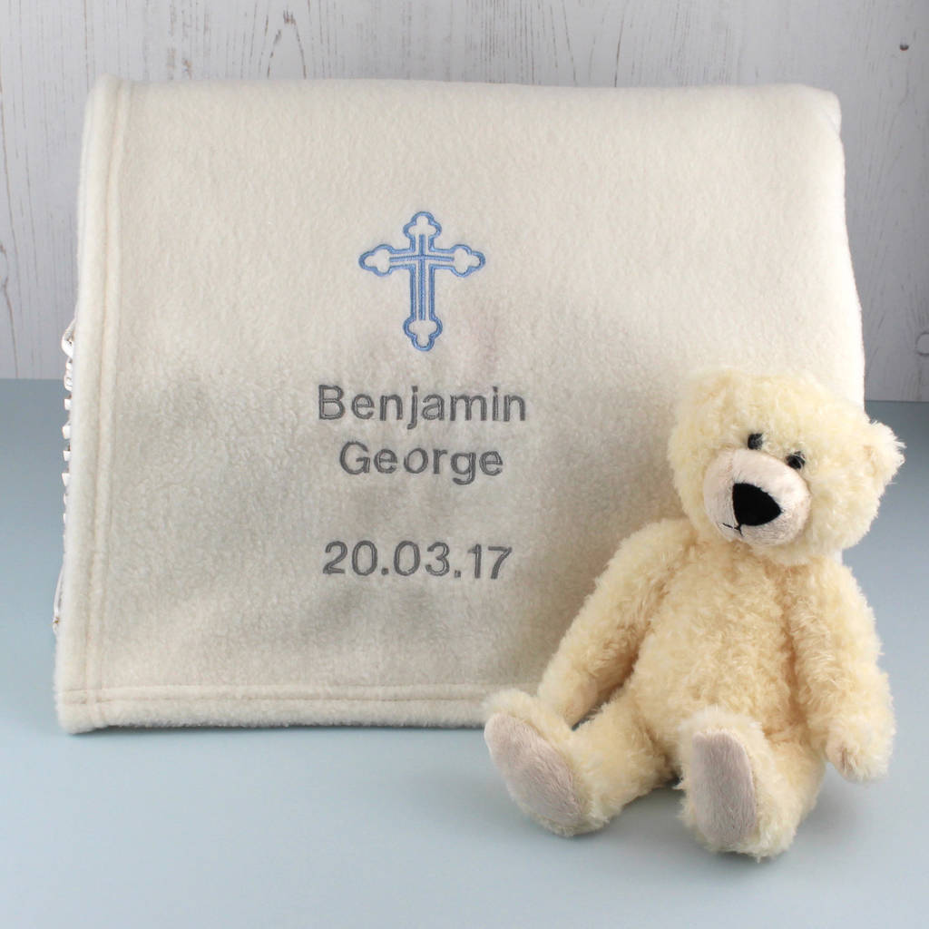 Personalised Baby Christening Blanket By Betty Bramble