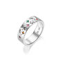 Starry Night Multi Gemstone Star And Moon Ring In Sterling Silver, thumbnail 1 of 4