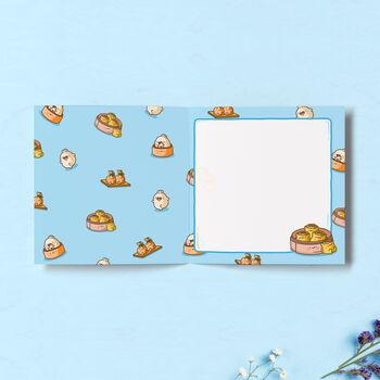 Cute Dim Sum Boat Greeting Card, 2 of 4