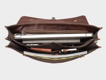 Genuine Leather Messenger Briefcase, 6 of 7