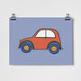 Red Car Children's Art Print, thumbnail 2 of 3