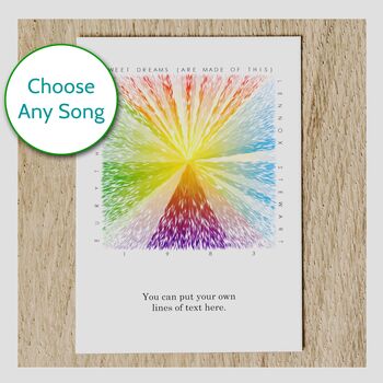 Personalised Favourite Song Abstract Art Music Card, 7 of 9