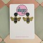 Bumble Bee Glitter Resin Earrings Gift For Bee Lovers, thumbnail 1 of 3