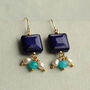 Lapis Lazuli Blue Charm Earrings, thumbnail 1 of 6