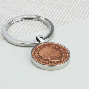 Personalised 18th Or 21st Birthday One Pence Keyring, 10 of 12