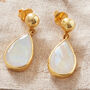 Moonstone Teardrop With Gold Plated Stud Earrings, thumbnail 1 of 12