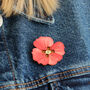 Wooden Poppy Flower Brooch, thumbnail 1 of 7