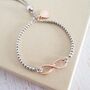 Silver And Rose Gold Infinity Slider Bracelet – Maid Of Honour, thumbnail 4 of 6