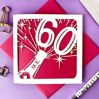 Champagne Bottle Personalised 60th Birthday Card, 2 of 4