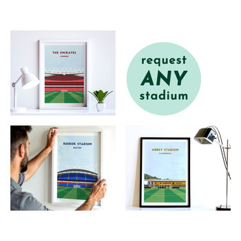 Personalised Football Stadium Art Print Gift : Request Any Stadium, 2 of 11