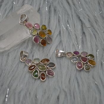 Mixed Tourmaline Pendant: Sterling Silver, 8 of 8