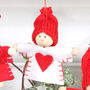 Four Red And White Doll Christmas Tree Decorations, thumbnail 2 of 5