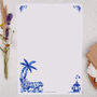 A4 Letter Writing Paper Tiger Blue Porcelain, thumbnail 1 of 4