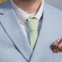 Mens Mint Green Gingham Slim Tie, thumbnail 3 of 8