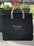 Black Jute Tote Bag With Embroidered Personlisation, thumbnail 2 of 2
