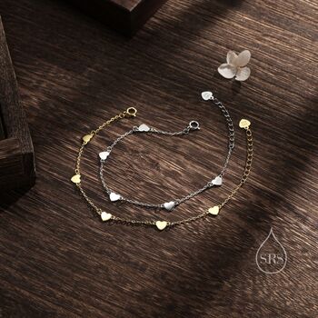 Dainty Heart Bracelet In Sterling Silver, 2 of 11