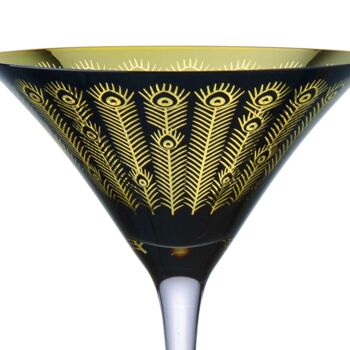 Electroplated Midnight Peacock Martini Glass, 6 of 6