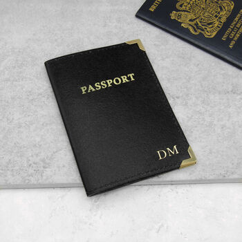 Handmade Personalised Leather Passport Luggage Tag Set, 3 of 10