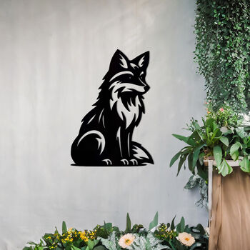 Sitting Fox Metal Wall Art For Garden And Interior Decor Gift, 4 of 10