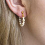 Handmade Beaded Pearl Huggie Hoop Earrings, thumbnail 1 of 7