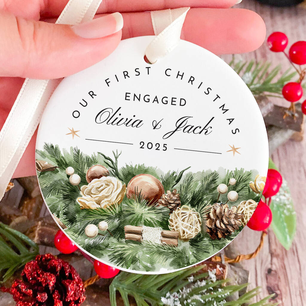 Our First Christmas Engaged Ornament Gift, 1 of 7