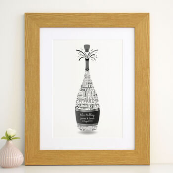 Personalised Silver Anniversary Champagne Word Art, 2 of 9