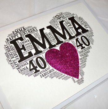 Personalised 40th Birthday Sparkle Card, 7 of 11