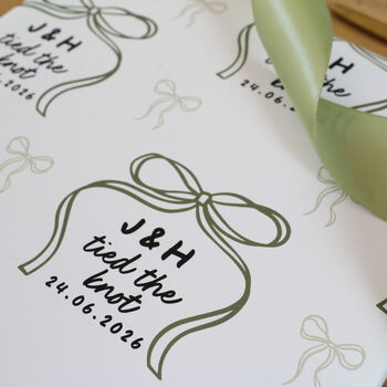 Personalised 'Tied The Knot' Wedding Wrapping Paper, 10 of 11