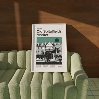 Old Spitalfields Market Mid Century Style Print, 2 of 9