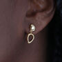 Volcan Stud Drop Earrings In 18ct Gold Vermeil, thumbnail 2 of 4