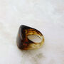 Amber Coloured Chunky Resin Ring, thumbnail 3 of 7
